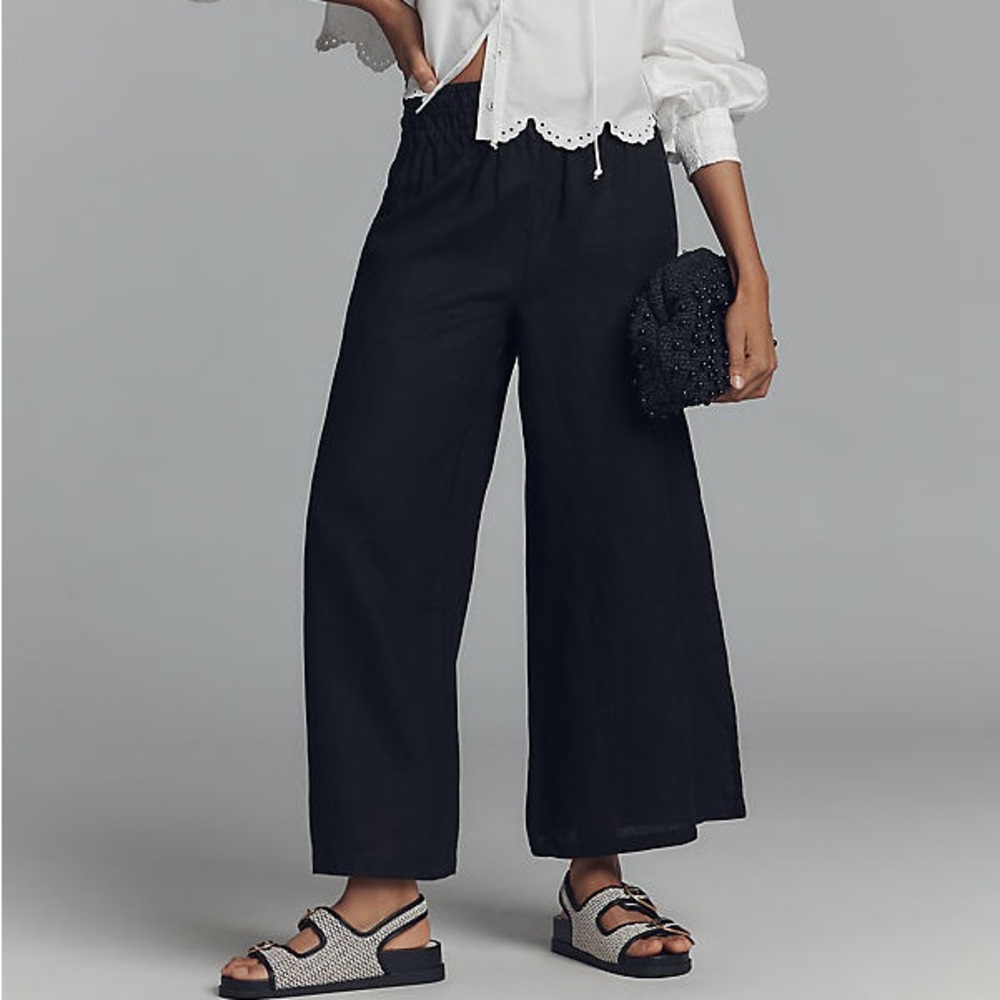 NWT | Anthropologie Somerset Linen Pull-On Pants Back XS TALL